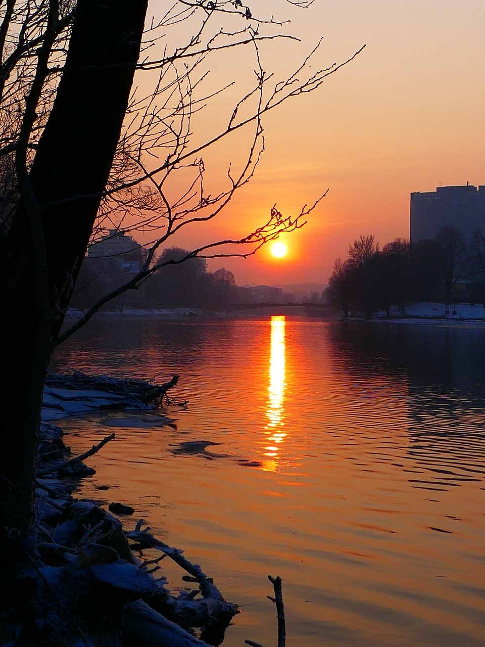 Image - sunset winter water river