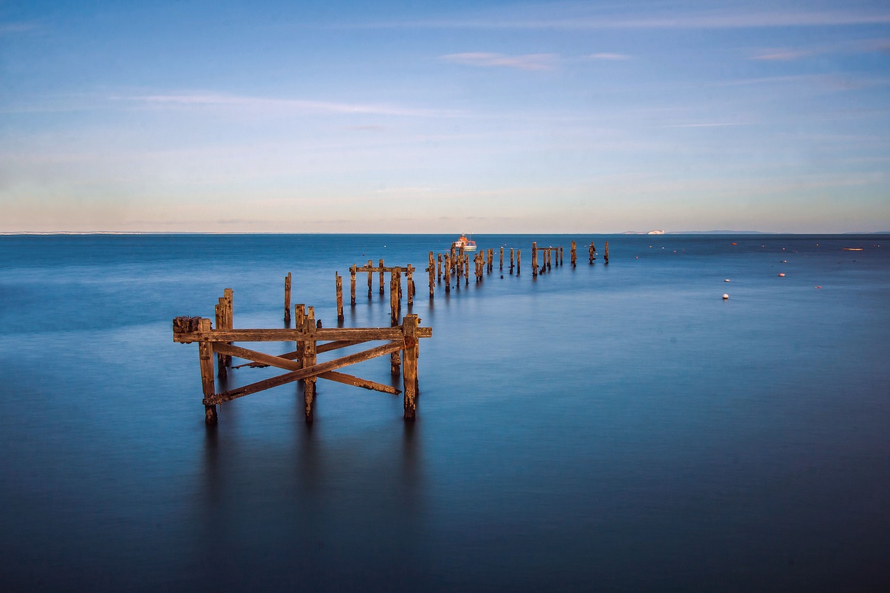 Image - old pier bay coast swanage england