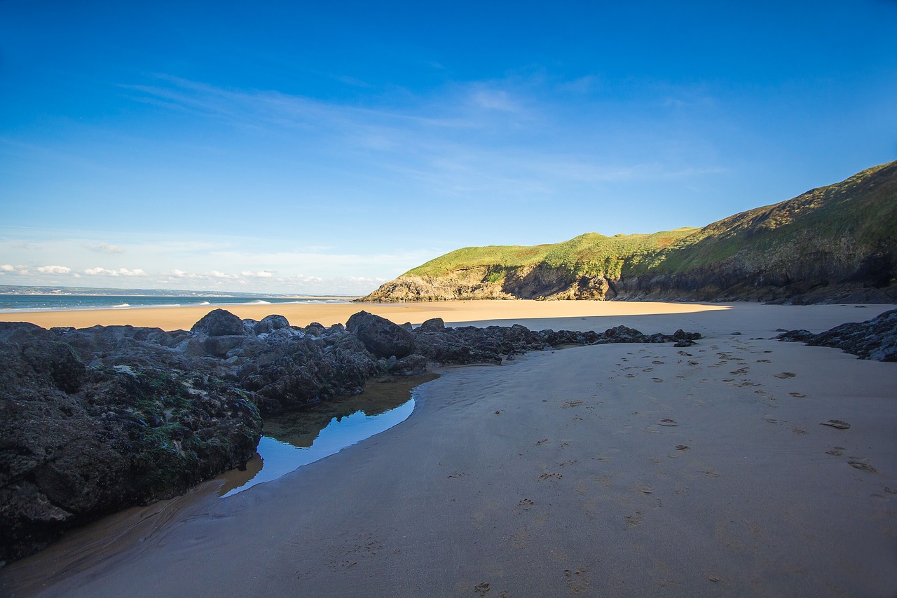 Image - low tide reefs coast ocean wales