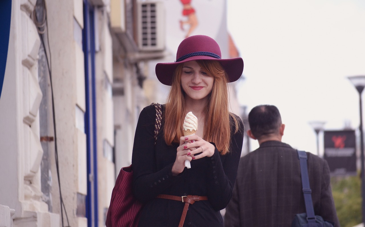 Image - woman with ice cream girl lady ice