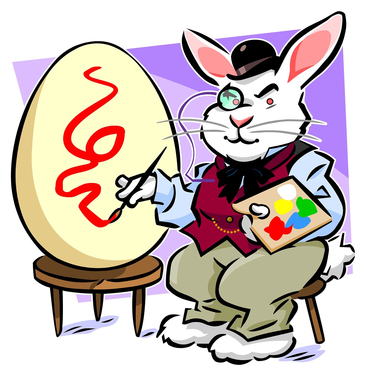 Image - bunny easter artist spring cartoon