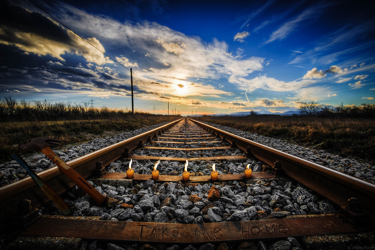 Image - railway landscape candles track