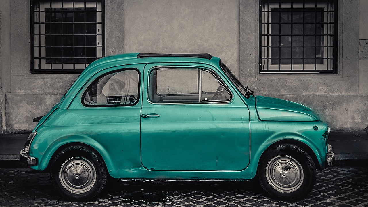 Image - car front of a window green old