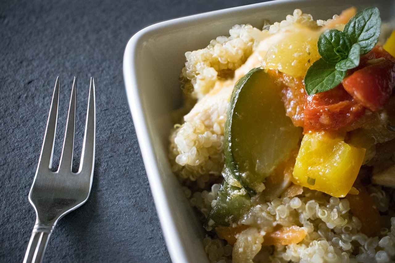 Image - quinoa food vegetables fork lunch