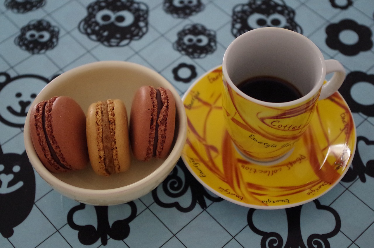 Image - macaroon coffee breakfast sweets