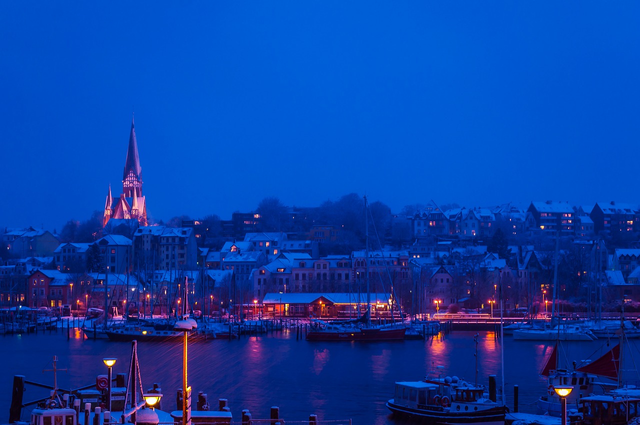 Image - port church night winter lights