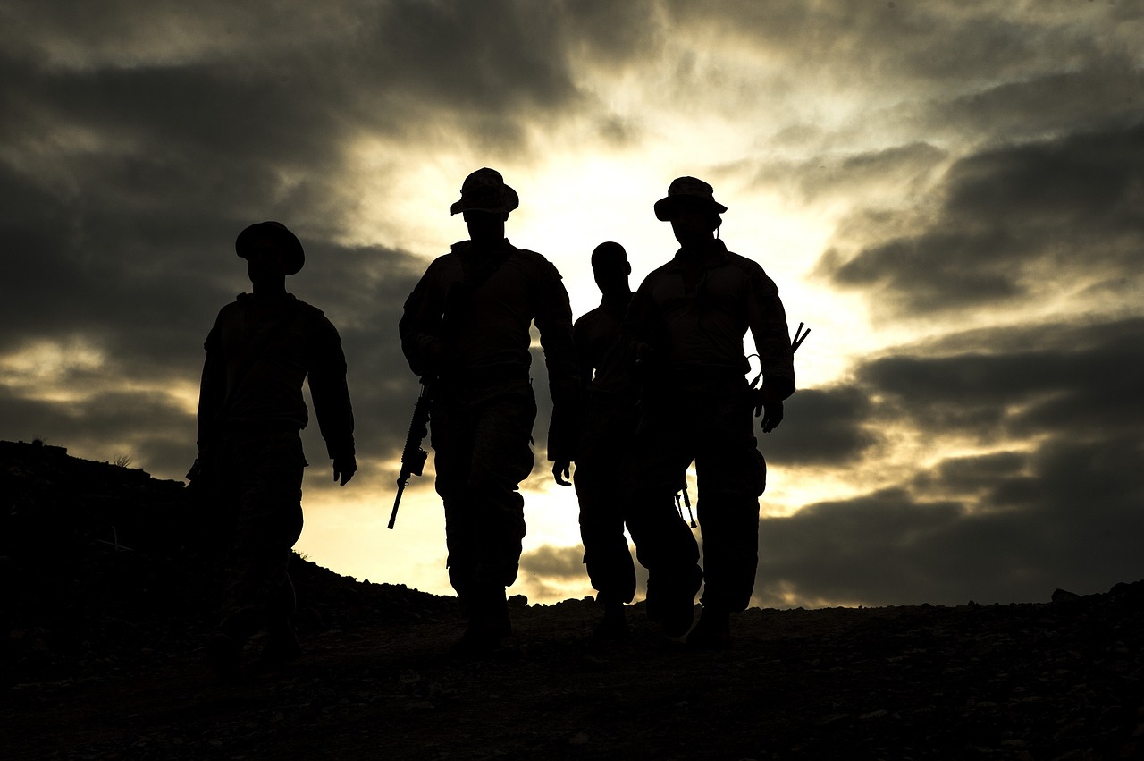 Image - silhouettes military training