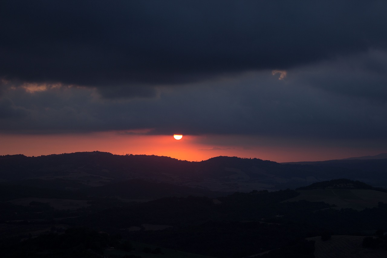 Image - sunset afterglow evening sky clouds