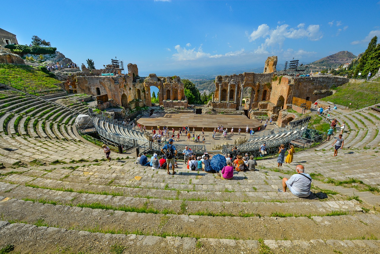 Image - taormina theater theatre greek