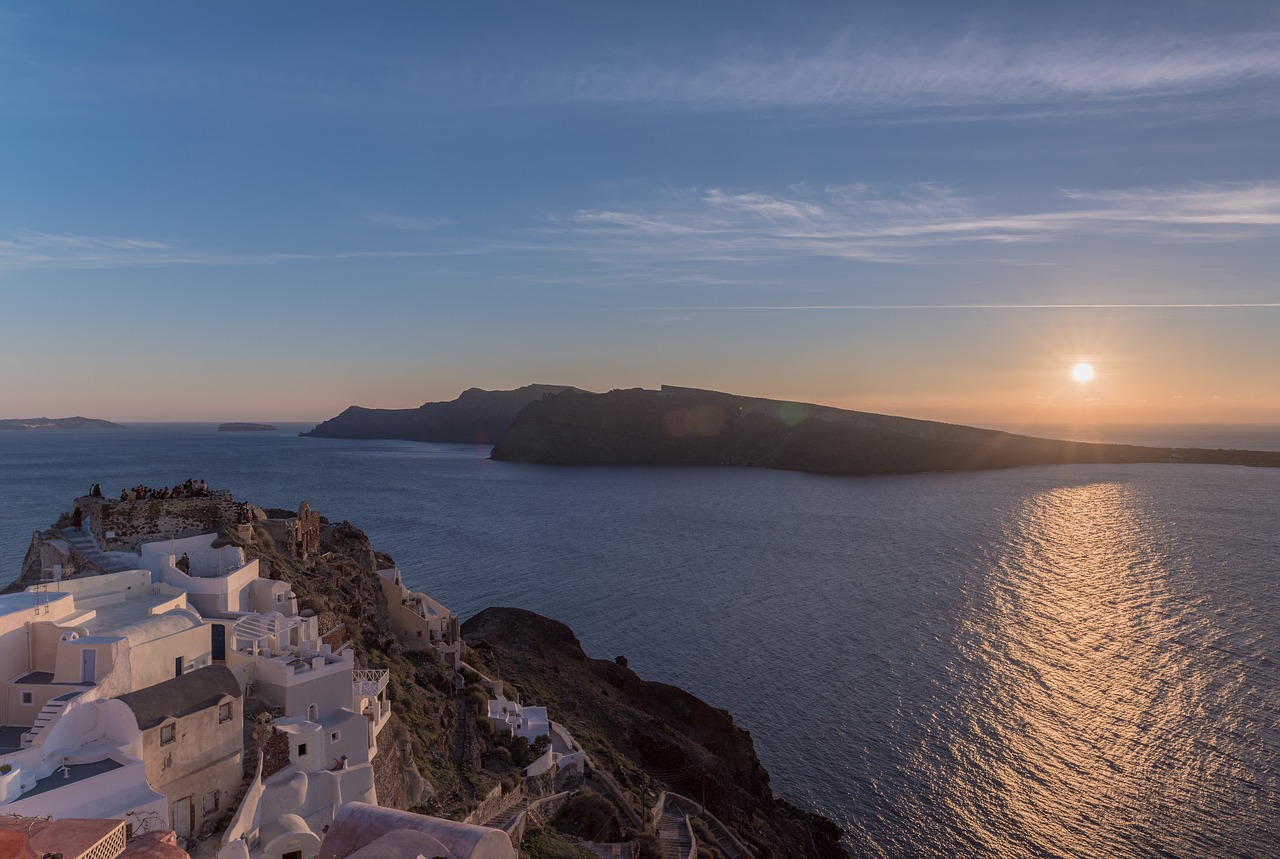 Image - santorini castle sunset greece