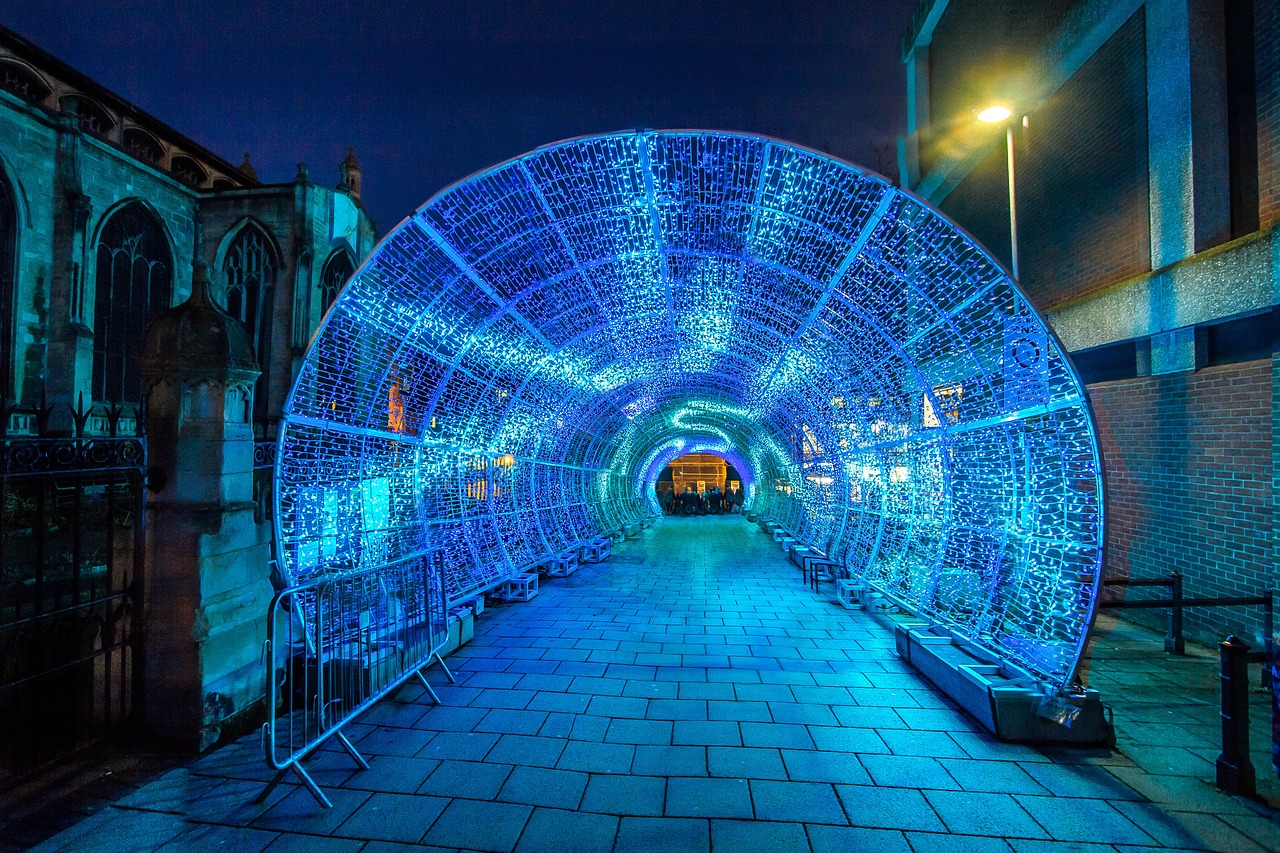 Image - tunnel led lights city