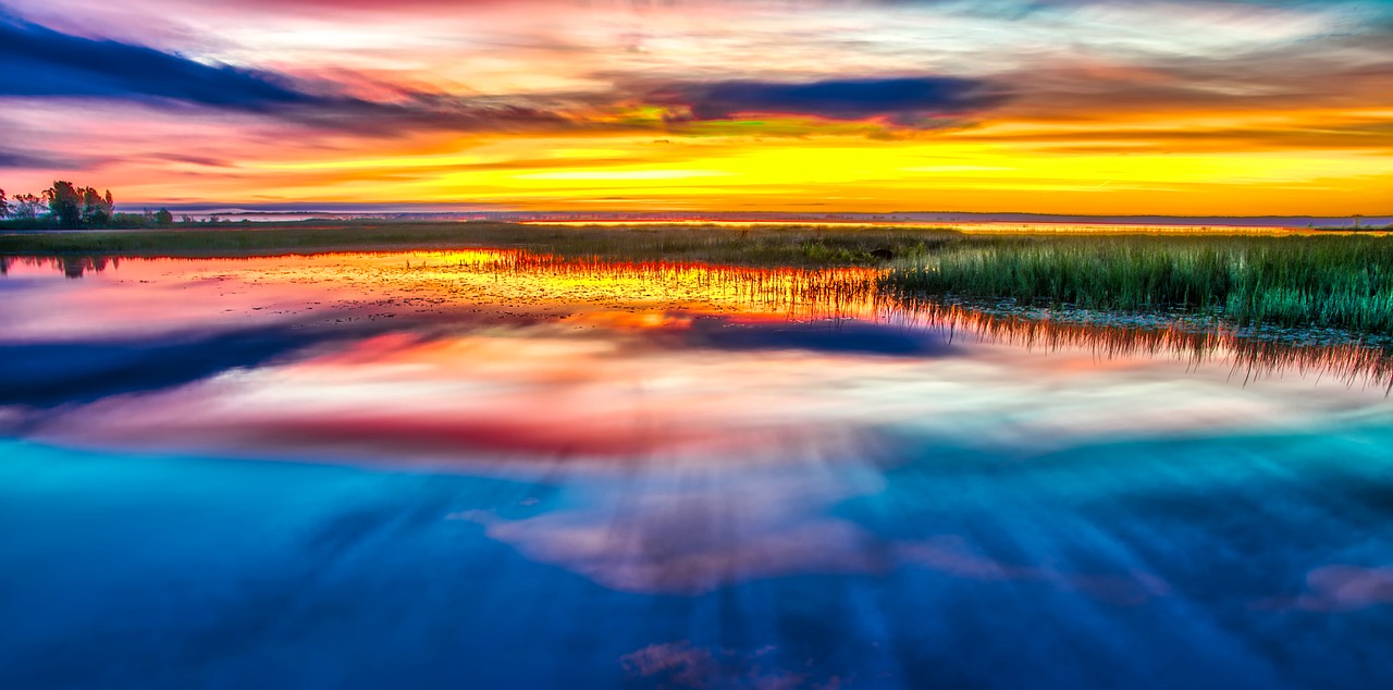 Image - russia sunset dusk beautiful lake