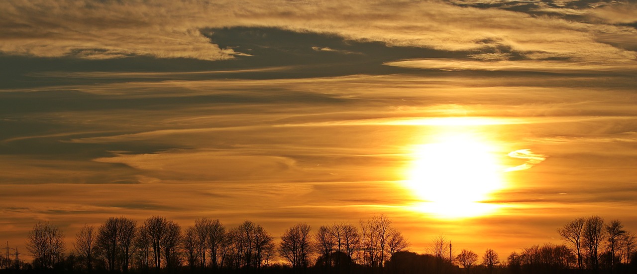 Image - sunset sun evening sky clouds