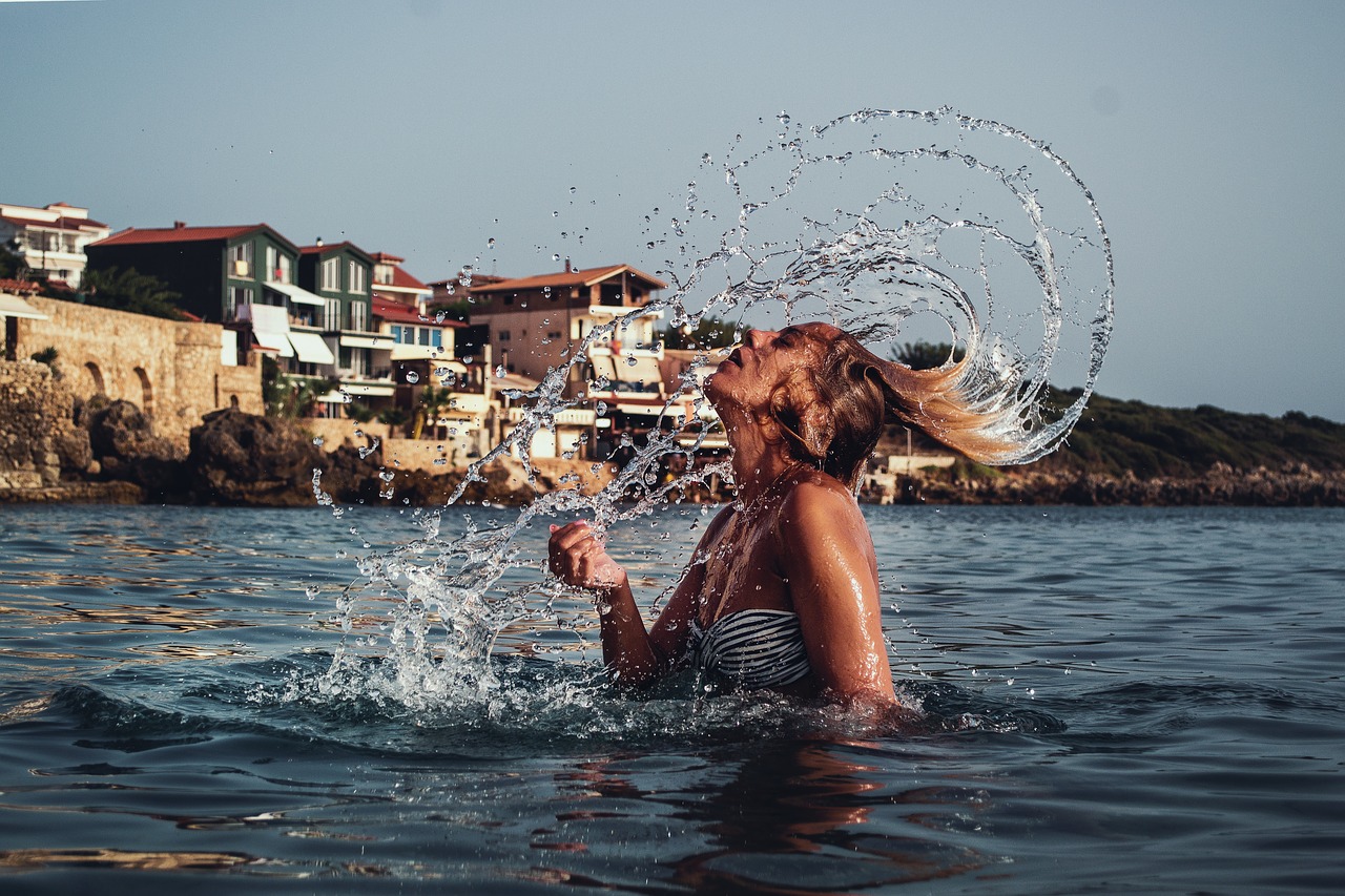 Image - water splash with hair beautiful girl