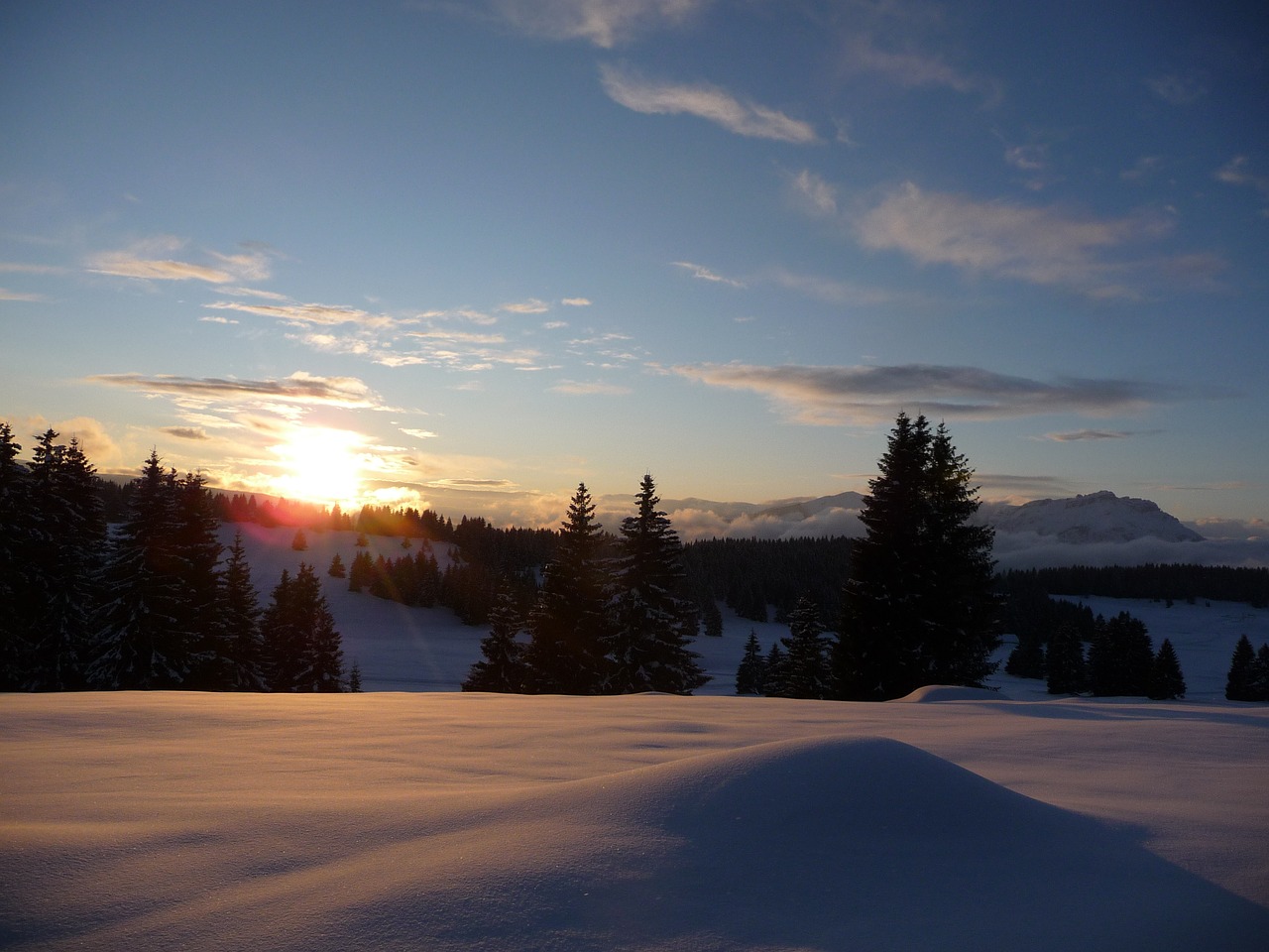 Image - luserna trentino sunset mountains