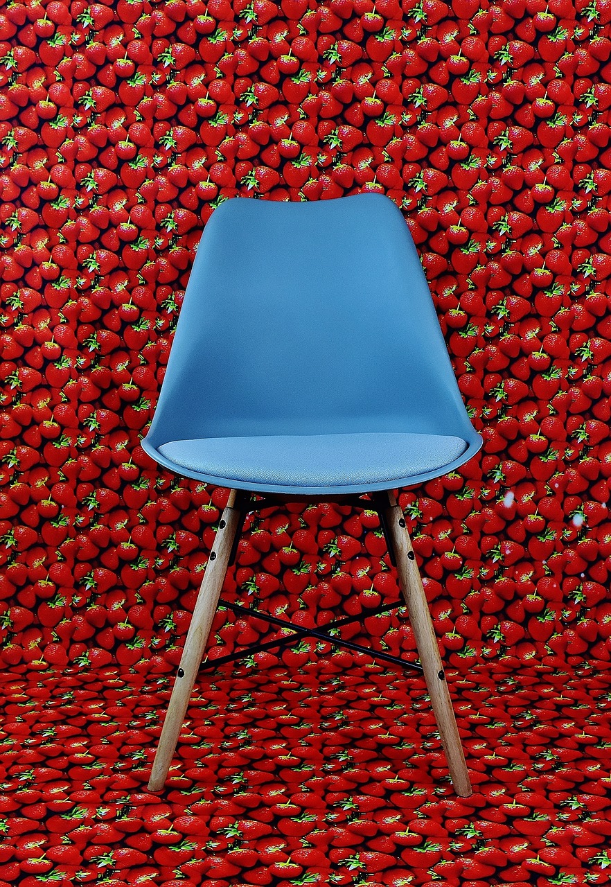 Image - chair background modern strawberries