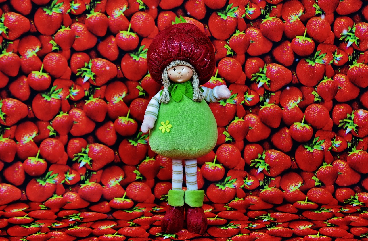Image - strawberries doll fruit figure