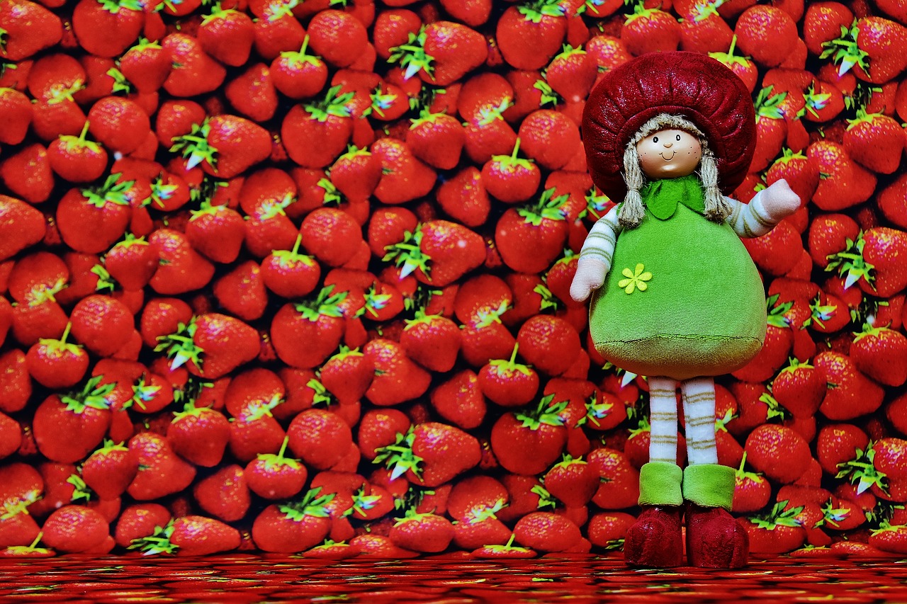 Image - strawberries doll fruit figure