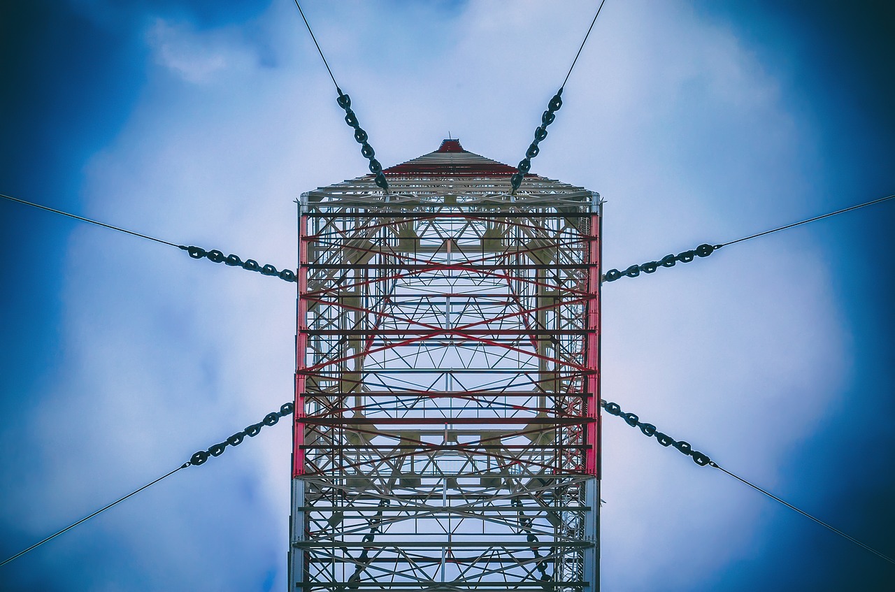 Image - tower radio tax high sky clouds