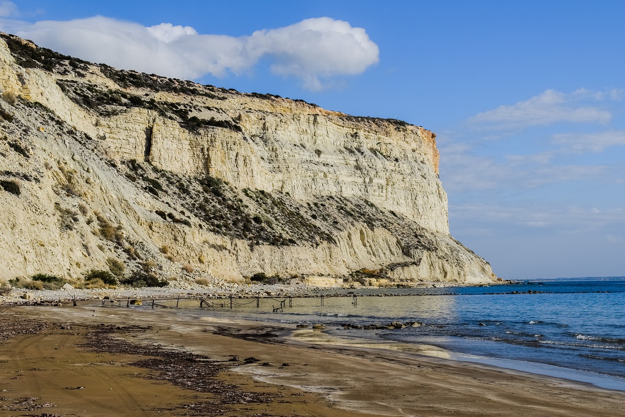 Image - beach cliffs sea coast landscape