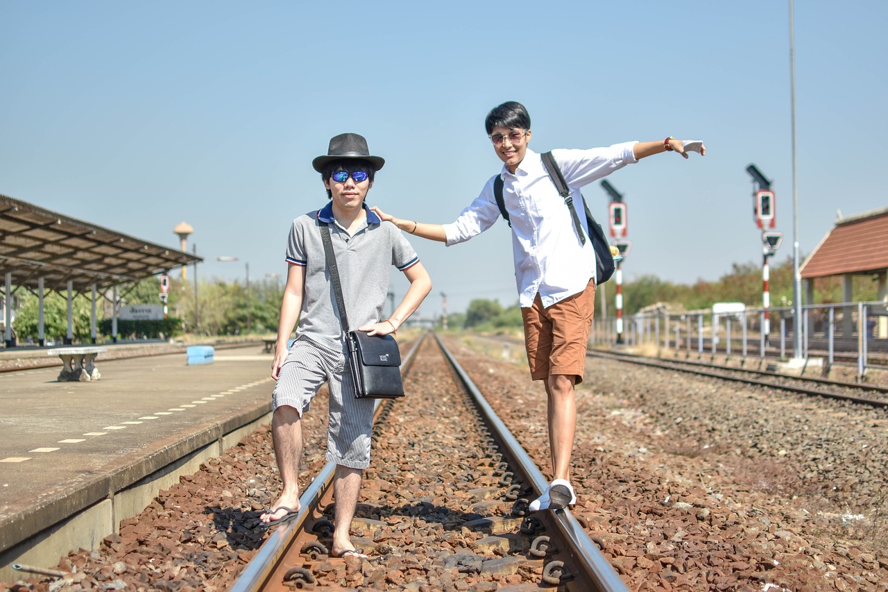 Image - friend railroad train travel