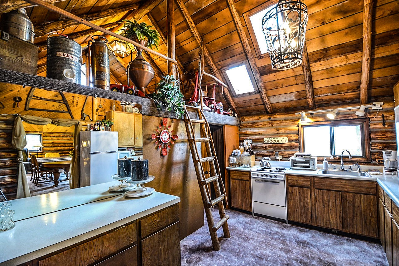 Image - log cabin rustic home interior