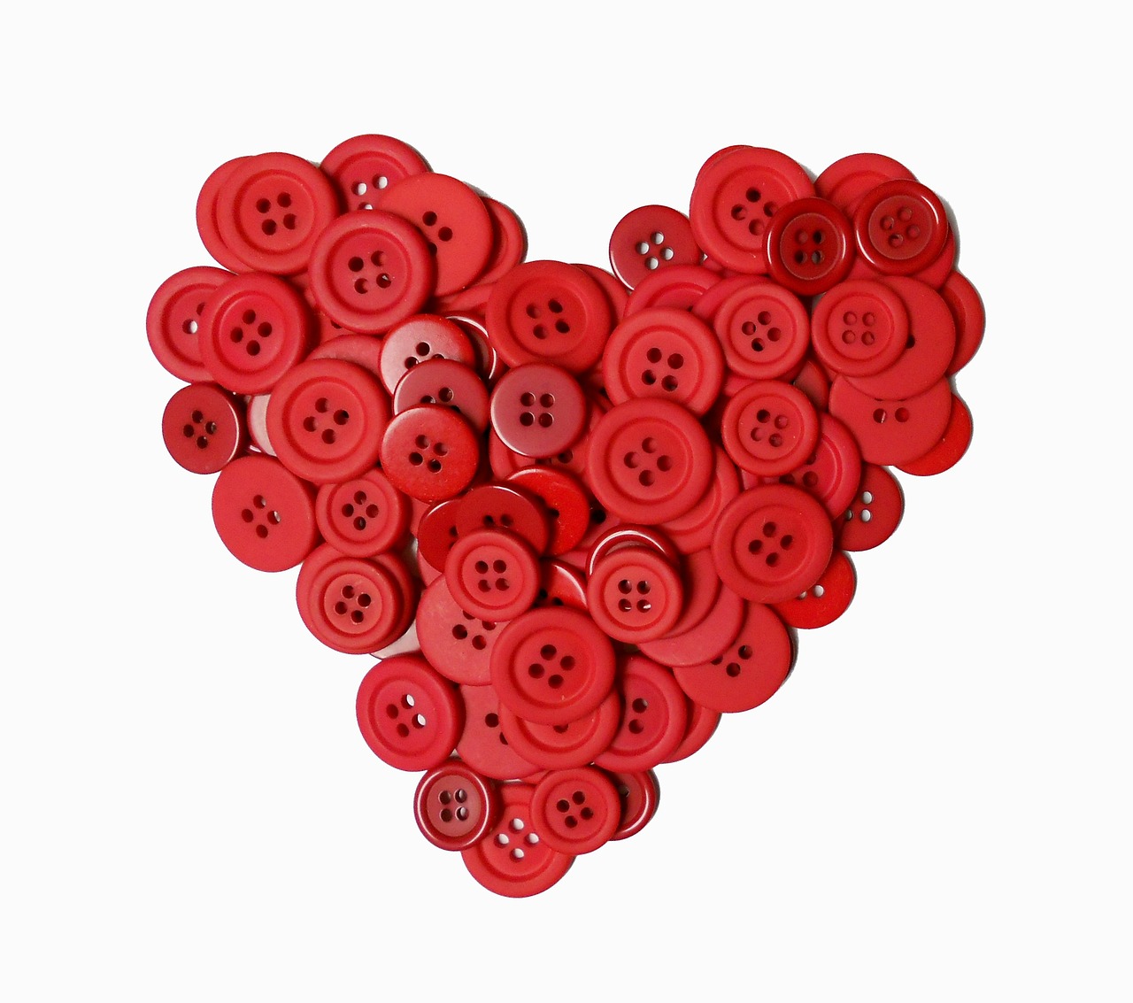 Image - buttons red hearts crafts crafty
