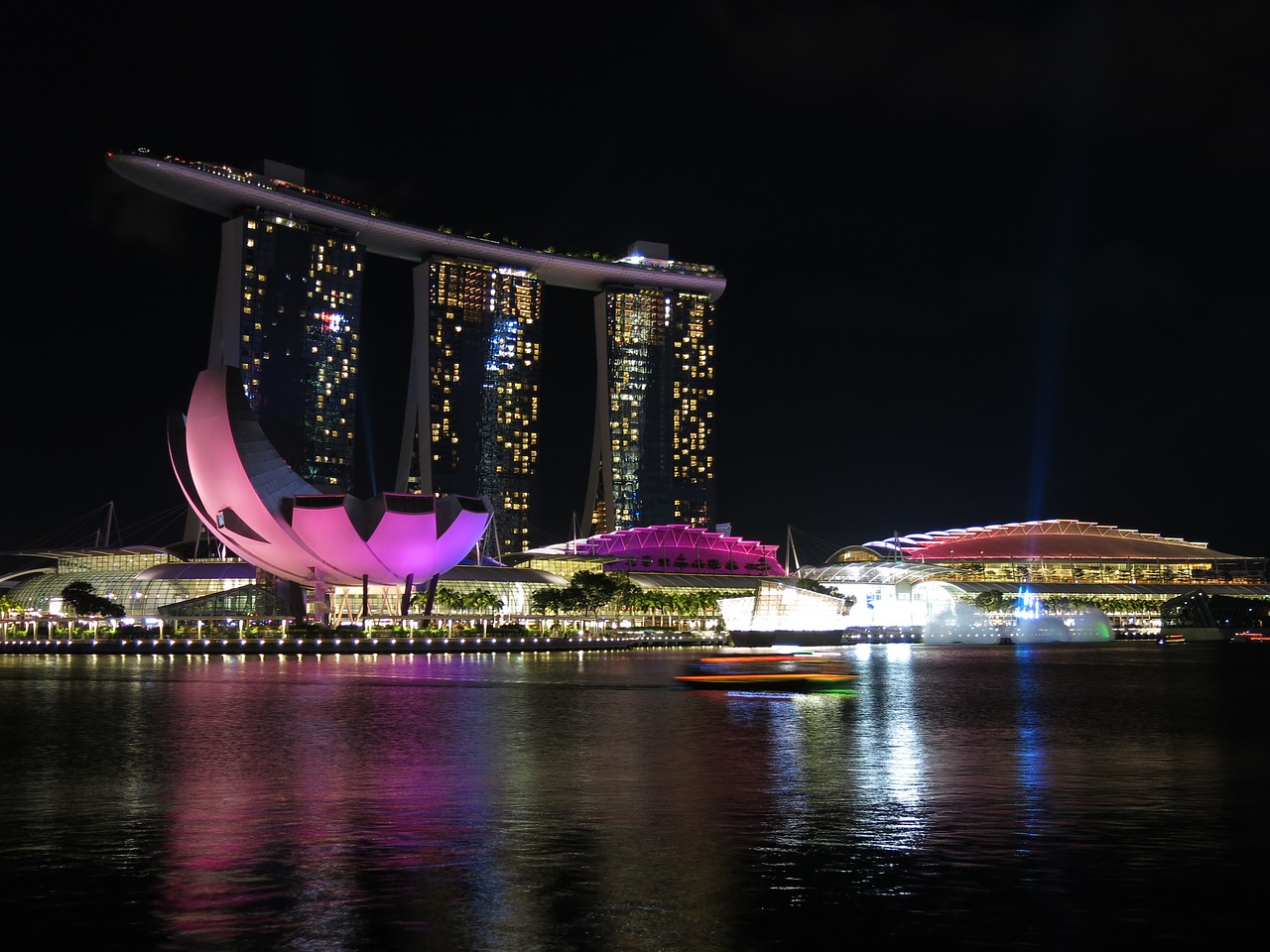 Image - singapore river night lights