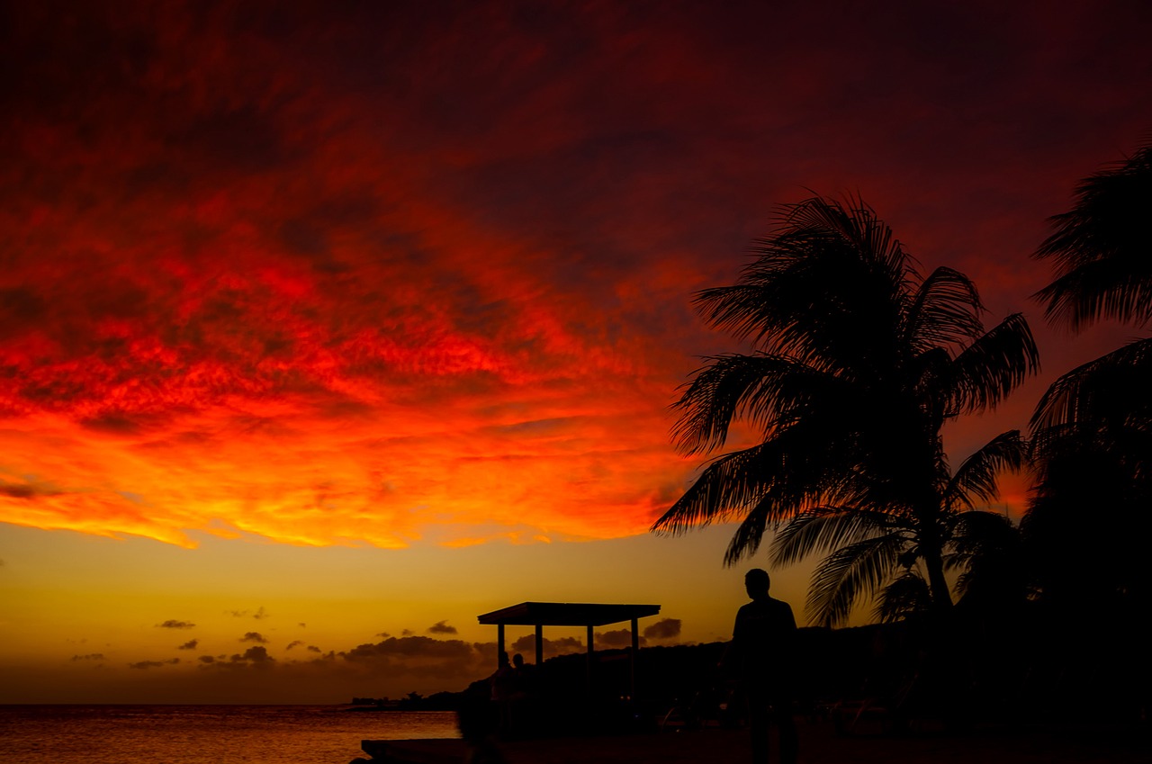 Image - curacao sunset dusk tropics