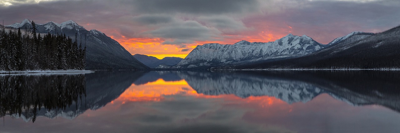 Image - landscape sunset apgar mountains