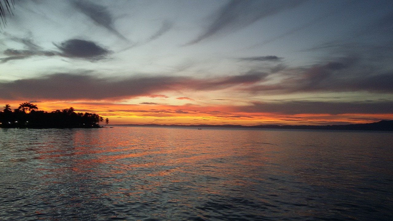 Image - sunset caribbean beach sky clouds