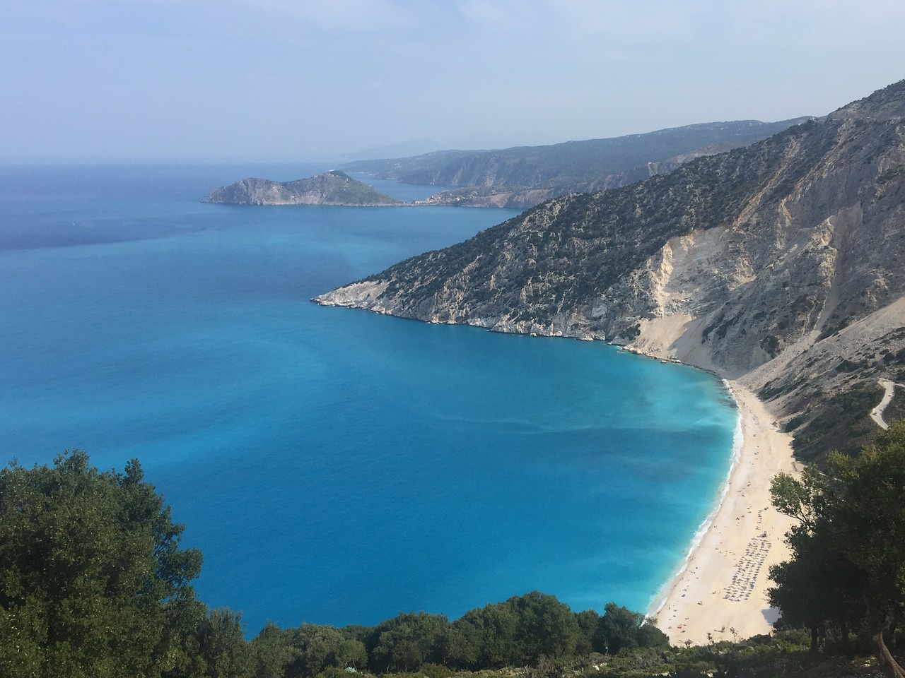 Image - kefalonia myrtos beach bay sea