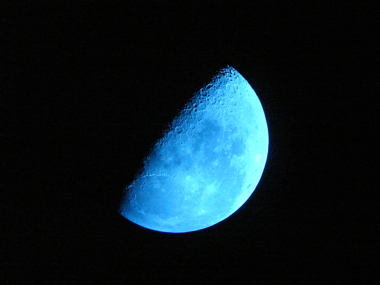 Image - moon blue moon sky night half moon