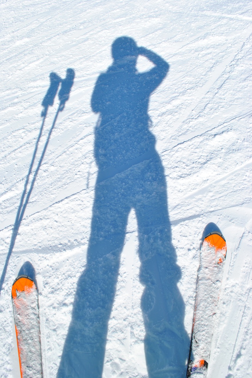 Image - skiing skiers shadow snow