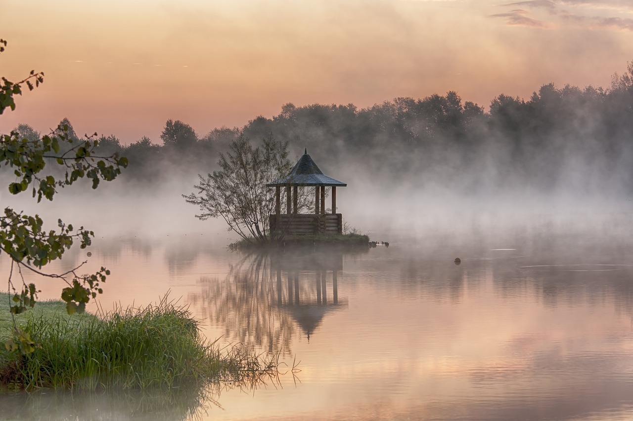 Image - lake dawn water pond tranquility