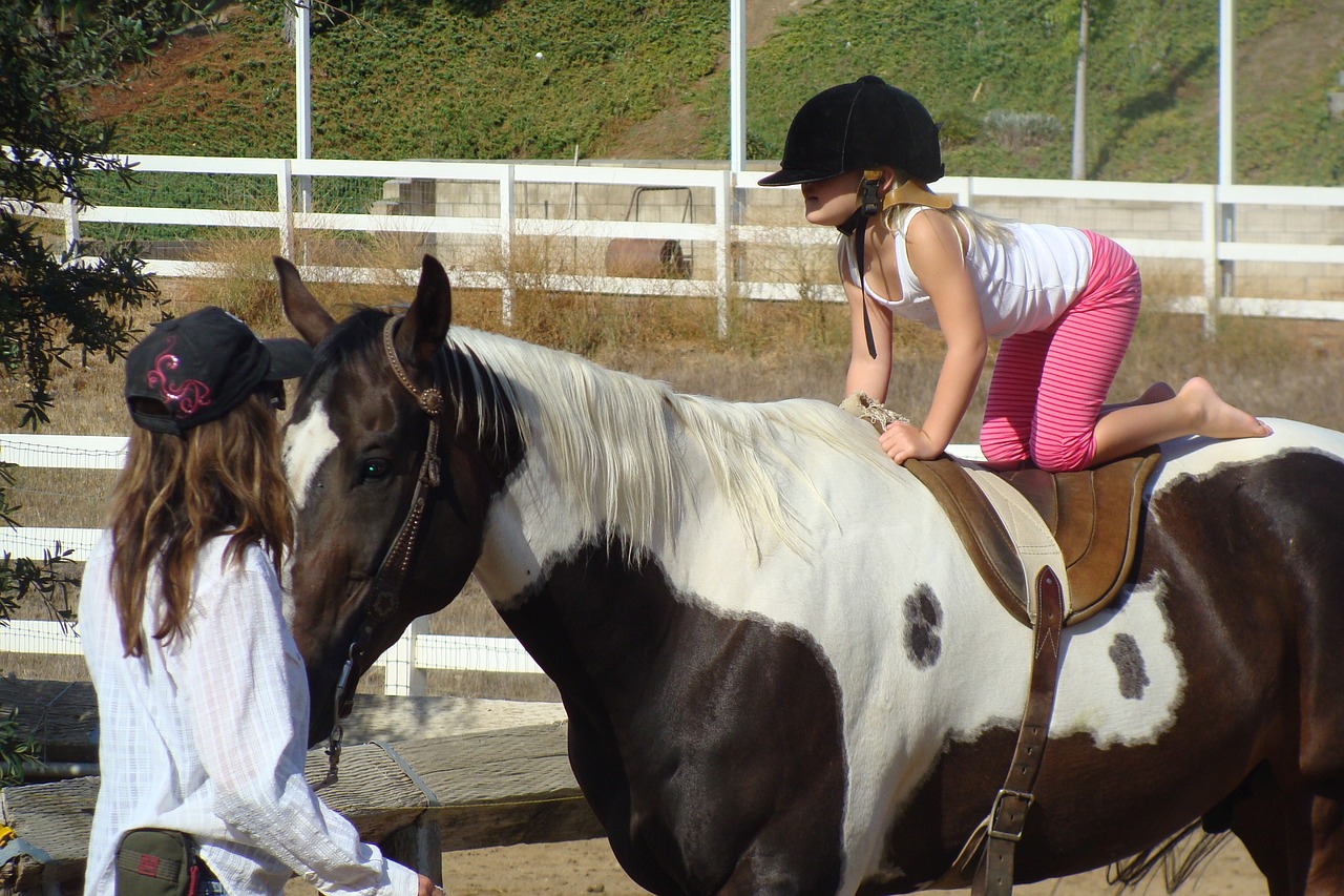 Image - learning to ride horseback child