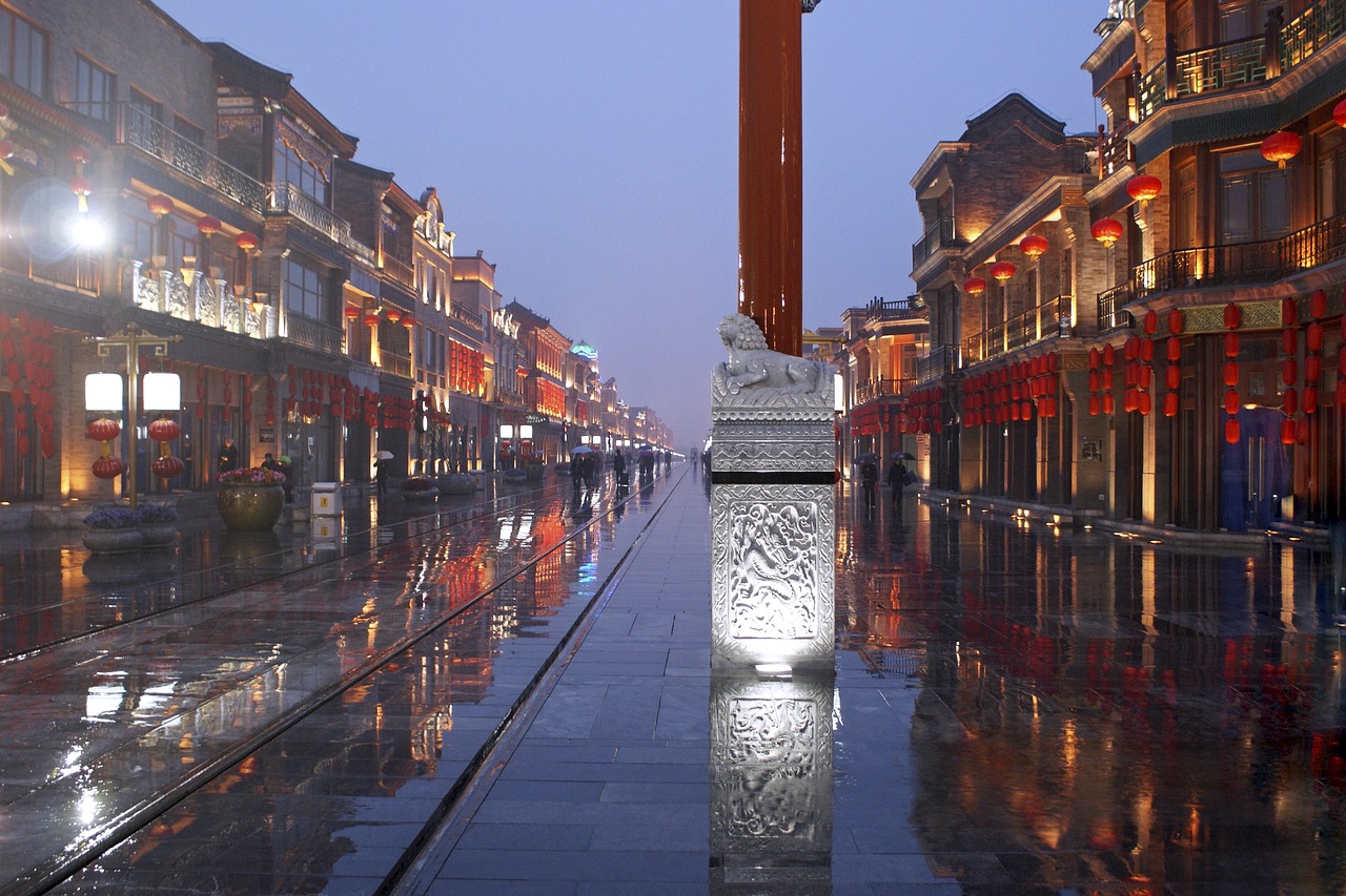 Image - beijing china road rain wet