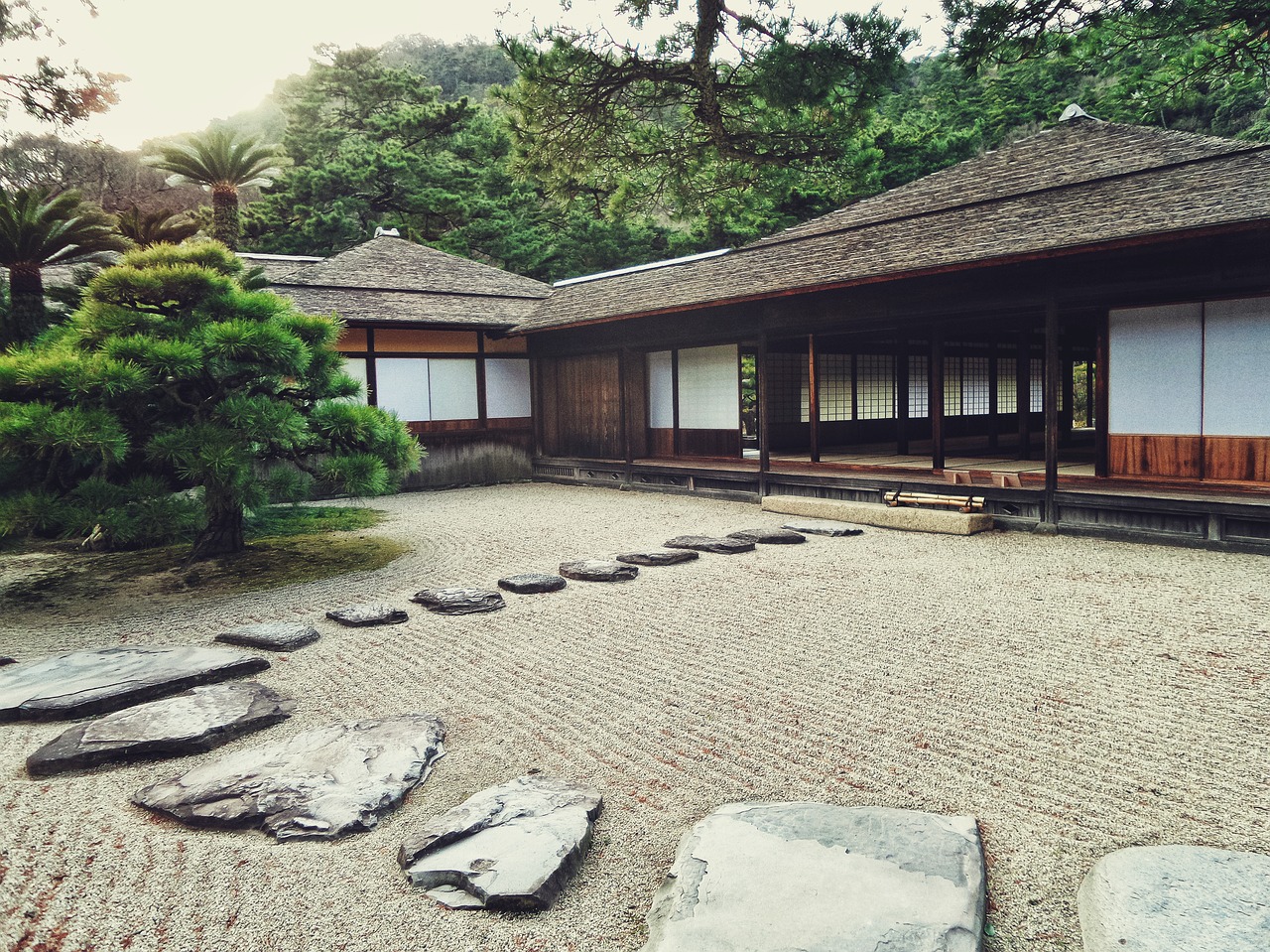 Image - japanese garden stones path way