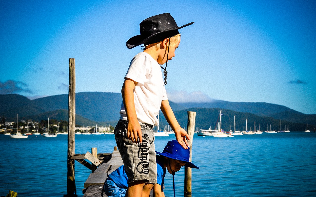 Image - ocean jetty children sea water