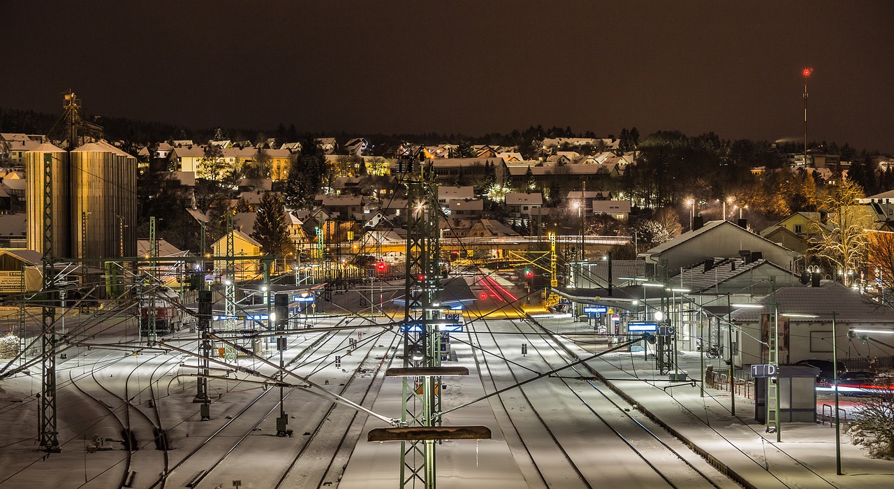Image - railway station train away