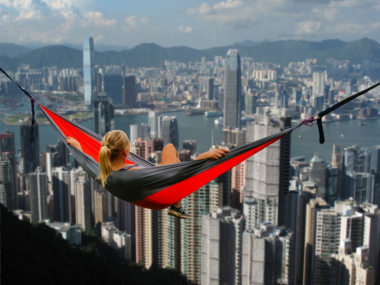 Image - hong kong hammock girl relaxation