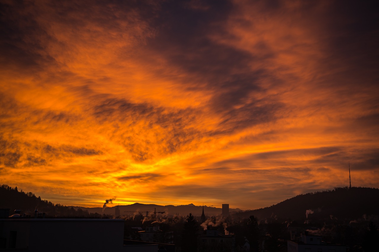 Image - sunrise skies orange color sky