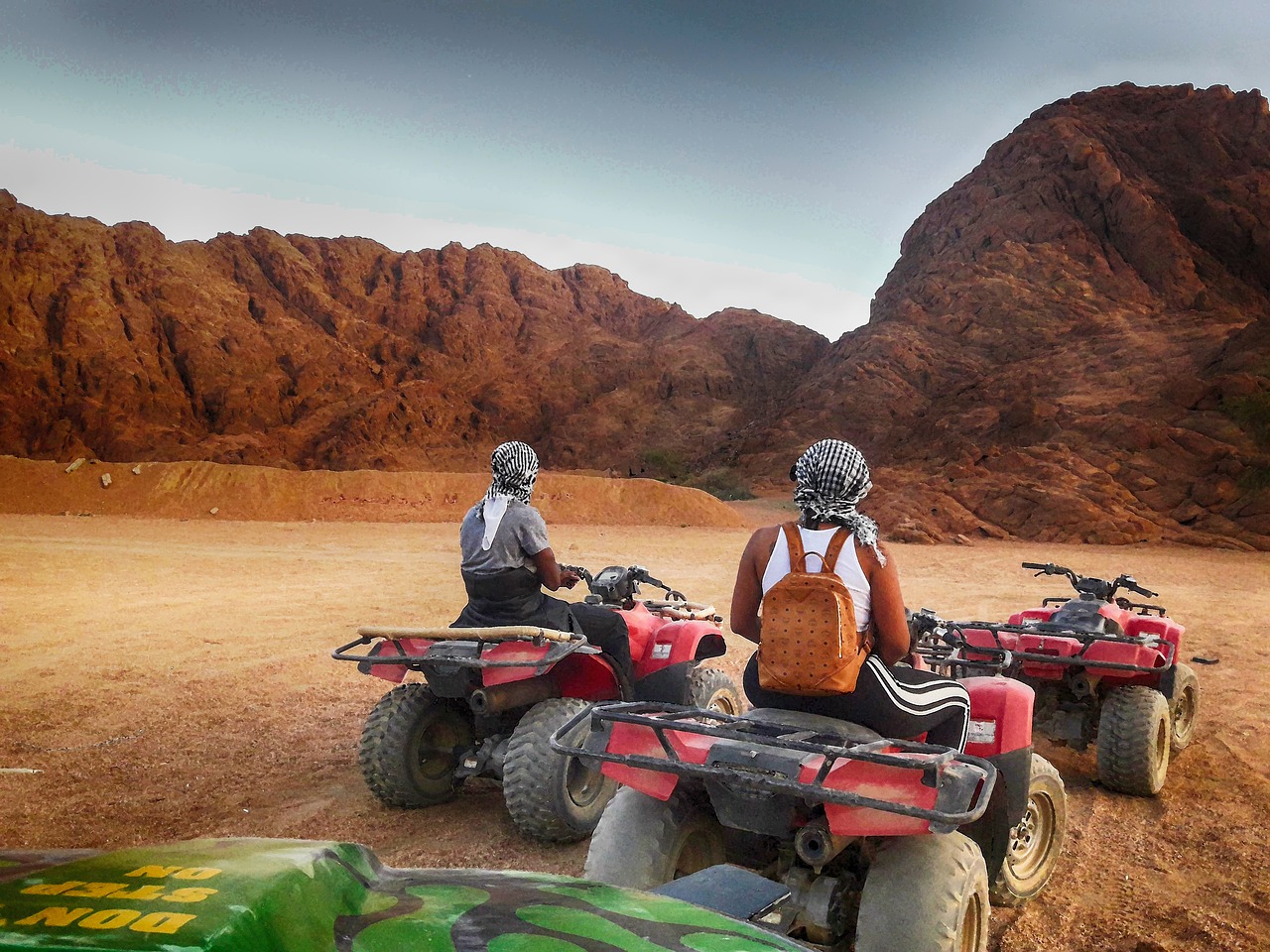 Image - desert atvs stroll sunset red bike