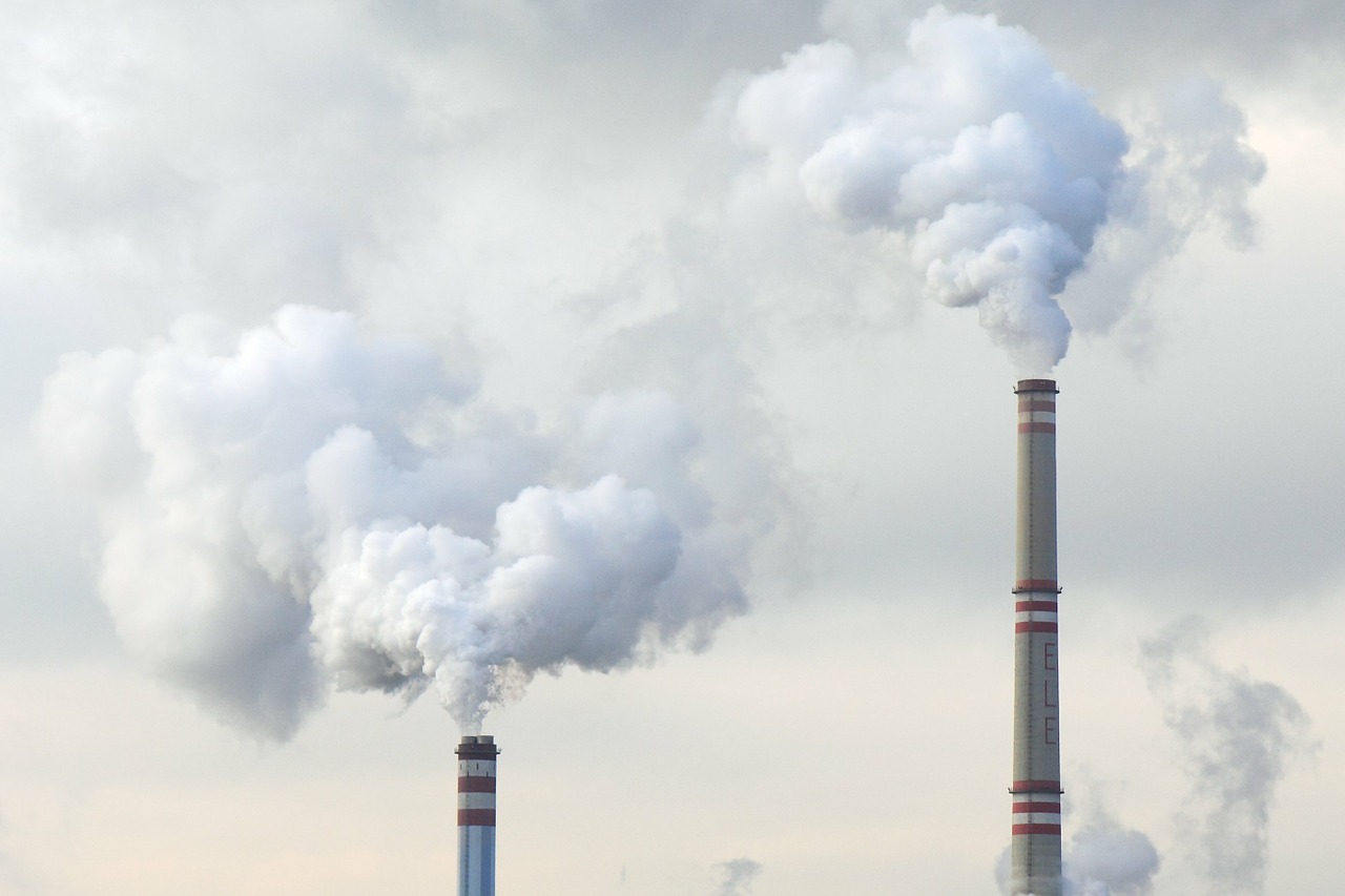 Image - building chimneys clouds coal