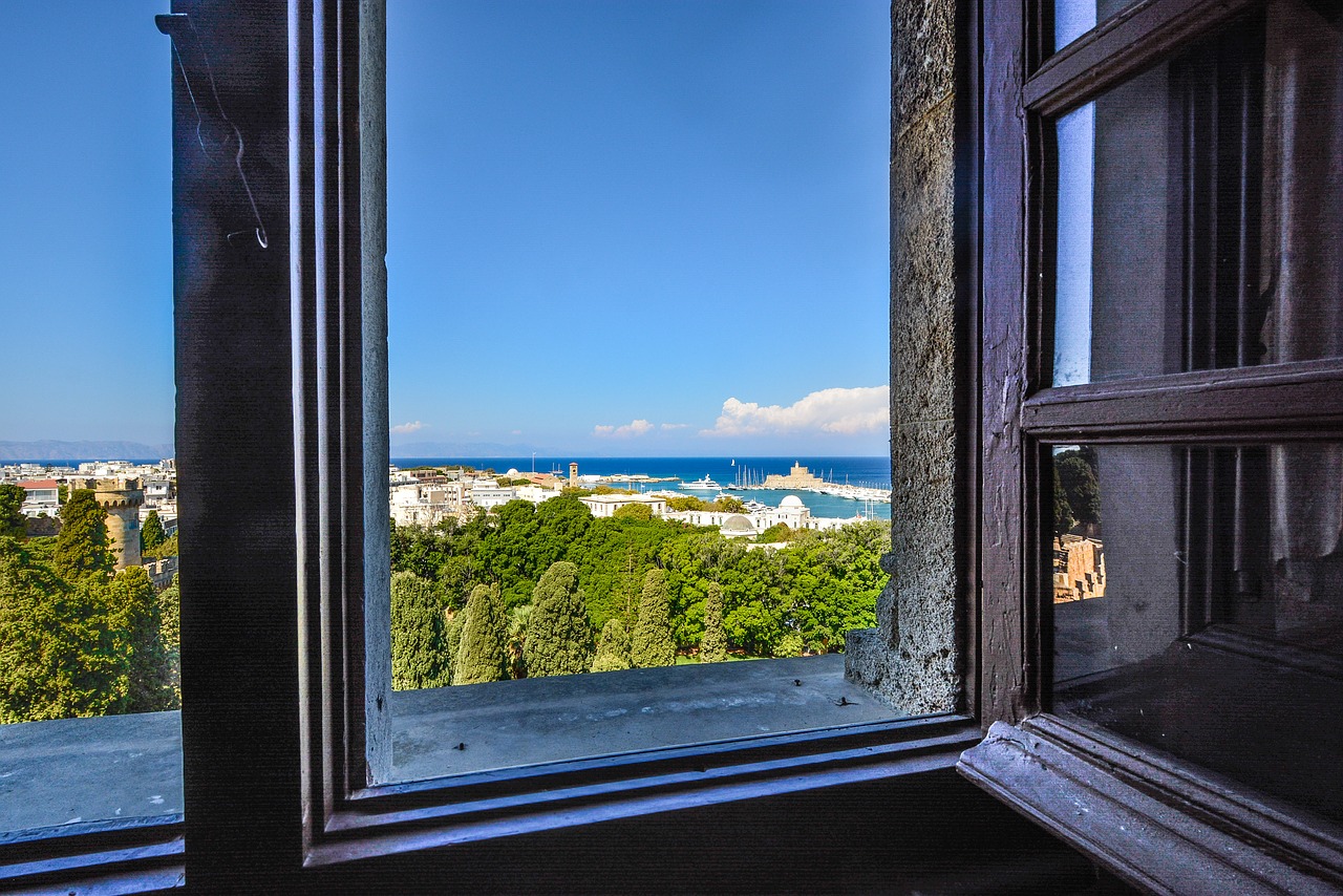 Image - mediterranean window sea rhodes