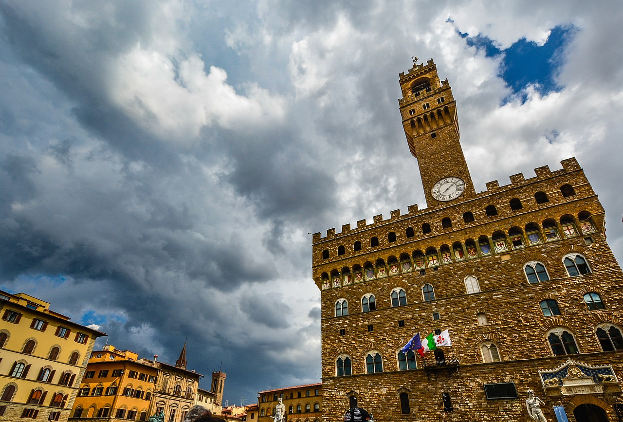 Image - florence italy piazza sky storm