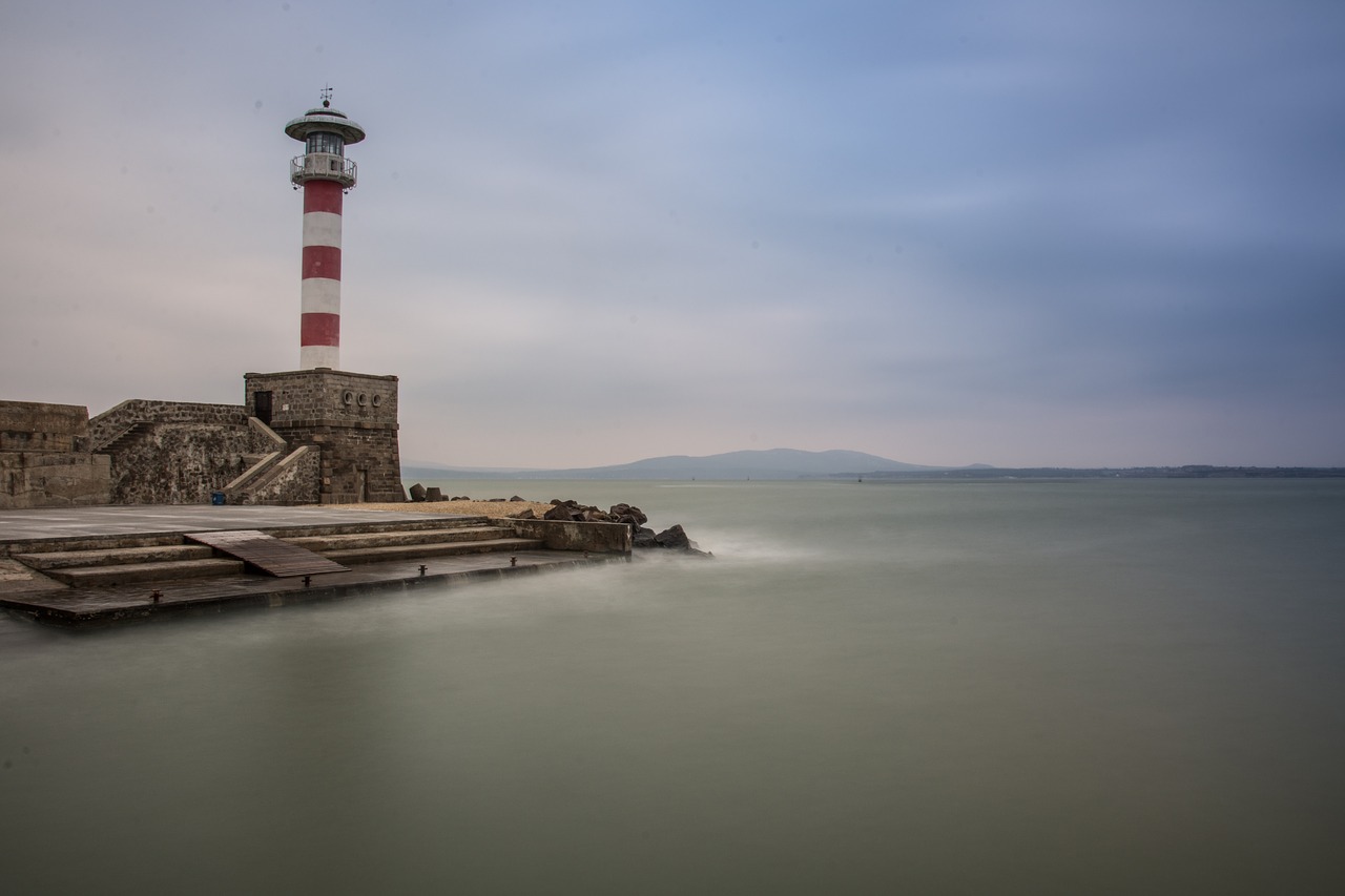 Image - port lighthouse sea coast water