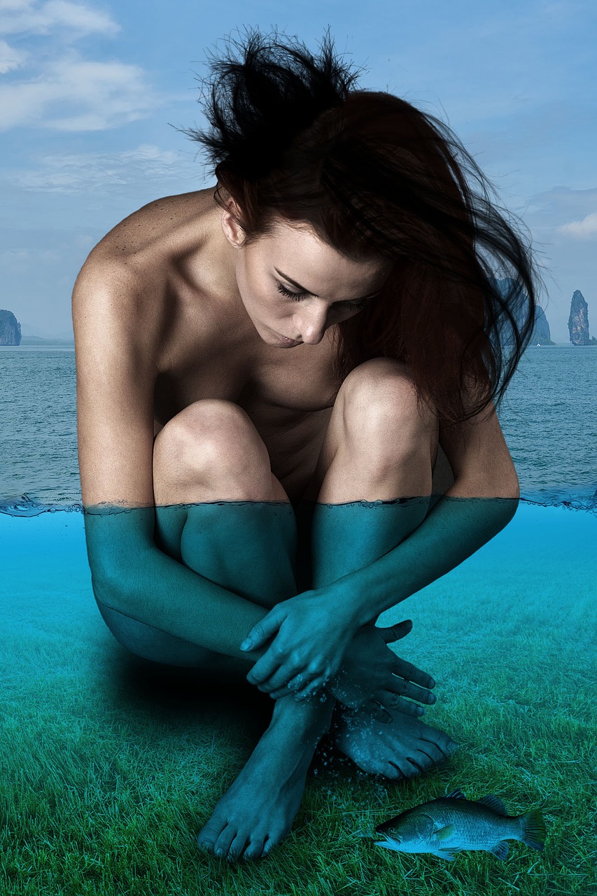 Image - nude woman fantasy water naked