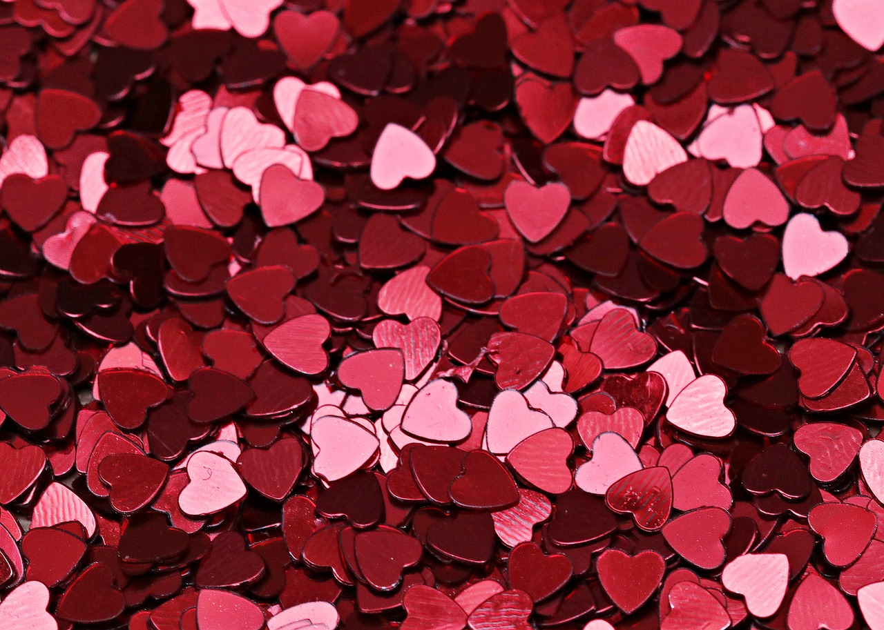 Image - background texture heart red close