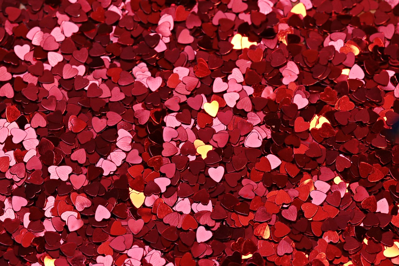 Image - background texture heart red